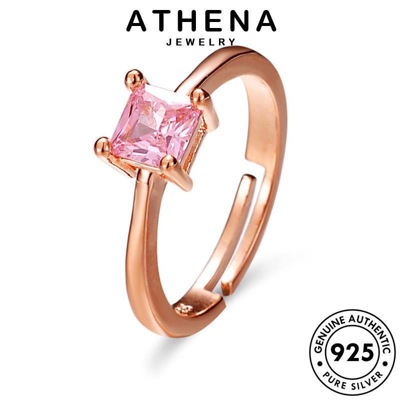 athena-jewelry-แหวน-silver-แท้-เครื่องประดับ-ผู้หญิง-925-ต้นฉบับ-เครื่องประดับ-ตารางง่ายๆ-พิ้งค์ไดมอนด์คริสตัลโกลด์-เงิน-แฟชั่น-เกาหลี-r447