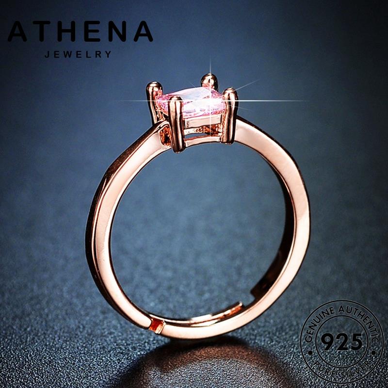 athena-jewelry-แหวน-silver-แท้-เครื่องประดับ-ผู้หญิง-925-ต้นฉบับ-เครื่องประดับ-ตารางง่ายๆ-พิ้งค์ไดมอนด์คริสตัลโกลด์-เงิน-แฟชั่น-เกาหลี-r447