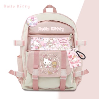 Jizi กระเป๋าเป้สะพายหลัง กระเป๋านักเรียน พิมพ์ลาย Hello Kitty จุของได้เยอะ ลําลอง สําหรับผู้ชาย และผู้หญิง