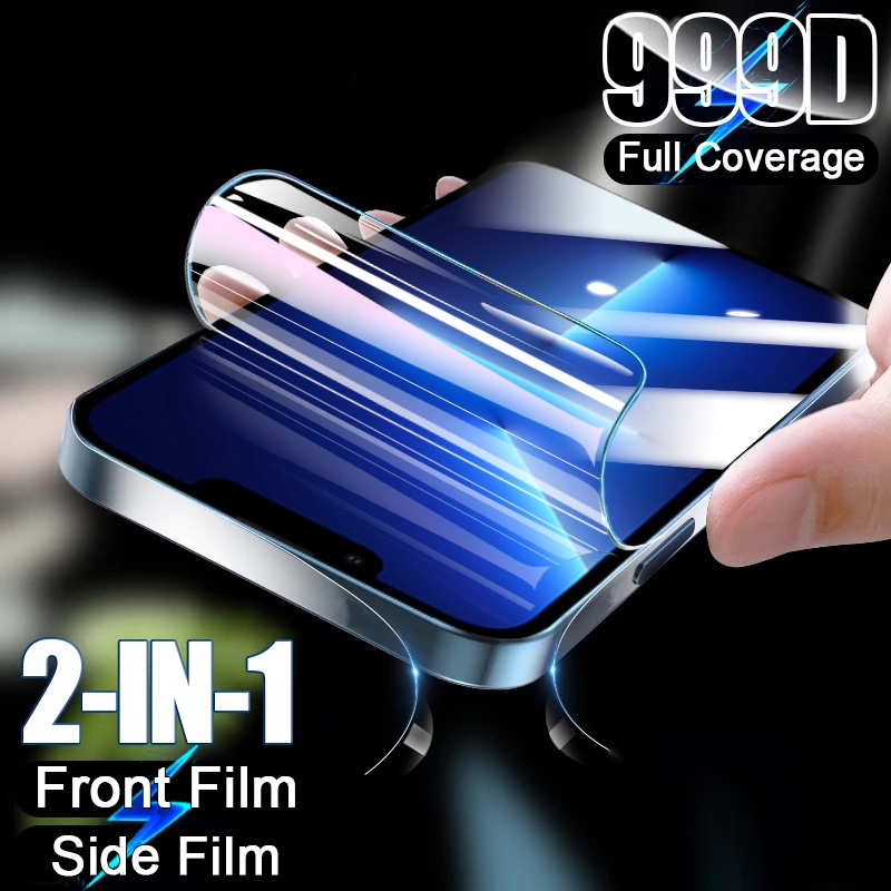 2-in-1-ฟิล์มกันรอยหน้าจอ-hd-กันรอยขีดข่วน-กรอบด้านข้าง-สําหรับ-iphone-14-13-12-pro-max-plus-mini