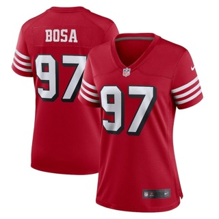 เสื้อกีฬารักบี้แขนสั้น ลายทีมเต้นรํา NFL San Francisco 49 People Rugby Jersey 49ers No. ขนาดใหญ่ สไตล์ยุโรป และอเมริกา เสื้อกีฬาแขนสั้น ลายทีม Nick Bosa 97 สําหรับผู้หญิง