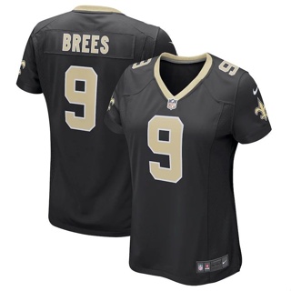 เสื้อกีฬารักบี้ แขนสั้น ทรงหลวม ขนาดใหญ่ ลาย NFL Orleans Saints New Orleans Saints สไตล์ฮิปฮอป เสื้อกีฬา 9 Drew Brees Jersey สําหรับผู้หญิง
