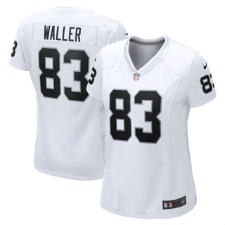 เสื้อกีฬารักบี้ แขนสั้น ทรงหลวม ขนาดใหญ่ ลาย NFL Las Vegas Raiders Raiders Rugby Jersey No. สไตล์ยุโรป และอเมริกา เสื้อกีฬาแขนสั้น ลาย Darren Waller Jersey 83 สําหรับผู้หญิง