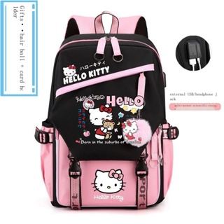 Hello Kitty กระเป๋านักเรียน สไตล์เกาหลี เข้ากับทุกการแต่งกาย สําหรับเด็กผู้หญิง