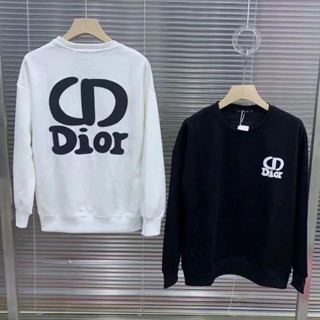 เสื้อกันหนาวแขนยาว พิมพ์ลายตัวอักษร Dior แฟชั่นฤดูใบไม้ร่วง สไตล์สปอร์ต สําหรับคู่รัก