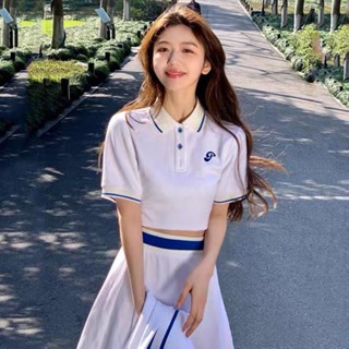 เสื้อโปโลแขนสั้น ปักลาย สไตล์อเมริกัน สําหรับผู้หญิง 2023 s8.11