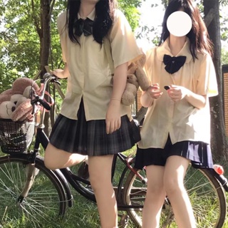 ของแท้ เสื้อเชิ้ต คอปก จับจีบ สไตล์ญี่ปุ่น สําหรับผู้หญิง นักเรียน 2023 2023 8.11