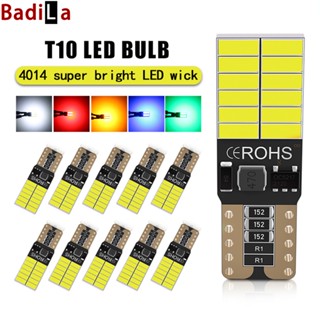 [10 ชิ้น] หลอดไฟ T10 LED สว่างมาก 4014 24SMD ภายในรถ โดม หลอดไฟ ที่จอดรถ หลังคารถ รถมอเตอร์ไซค์ ไฟอุปกรณ์เสริม canbus