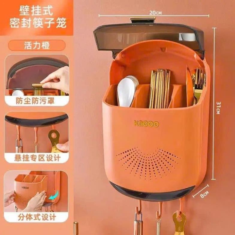 Kacoo SMART ภาชนะใส่ตะเกียบและช้อนติดผนัง | Shopee Thailand
