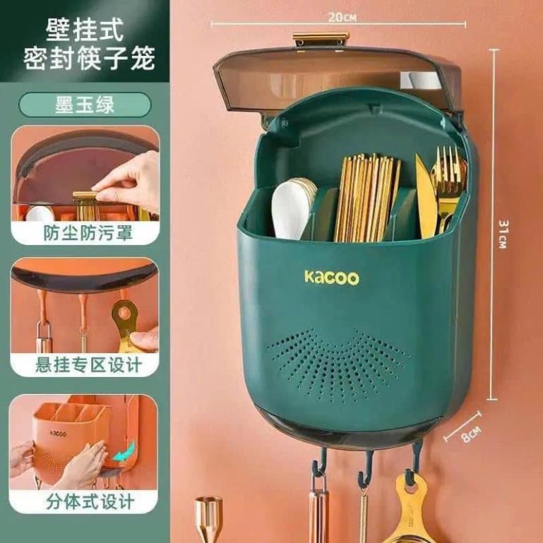 Kacoo SMART ภาชนะใส่ตะเกียบและช้อนติดผนัง | Shopee Thailand