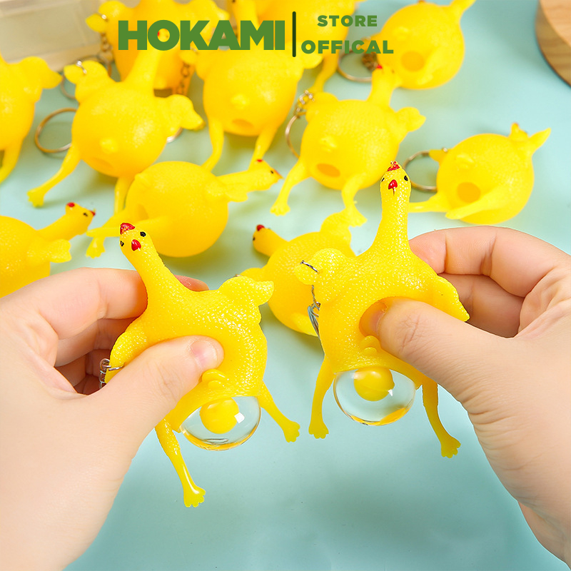 Golden Egg-Laying Chicken Key Chain ชุดผลิตภัณฑ์บีบคลายเครียด - พวง ...