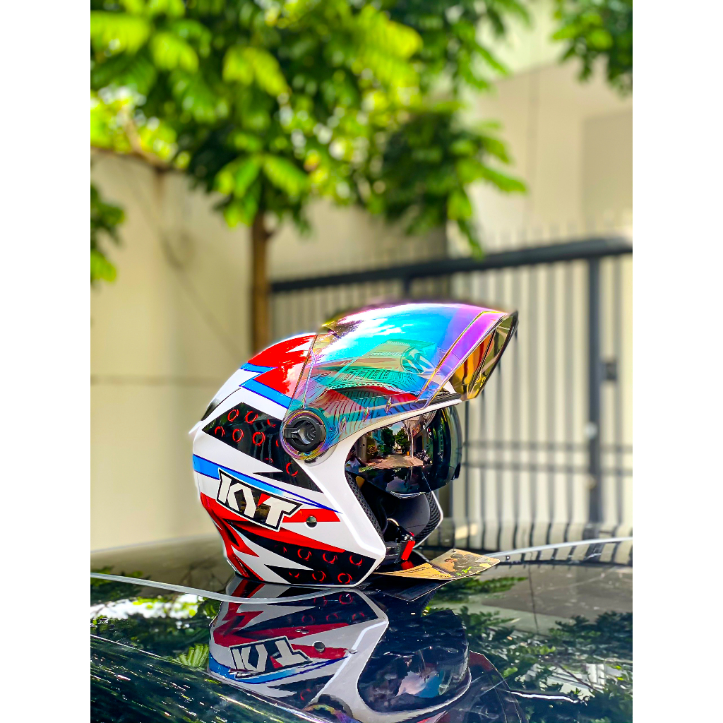 Royal 3/4 HELMET 2 แว่น M668, M268 พร้อมแสตมป์ Dragon Boy บนโลโก้ KYT ...