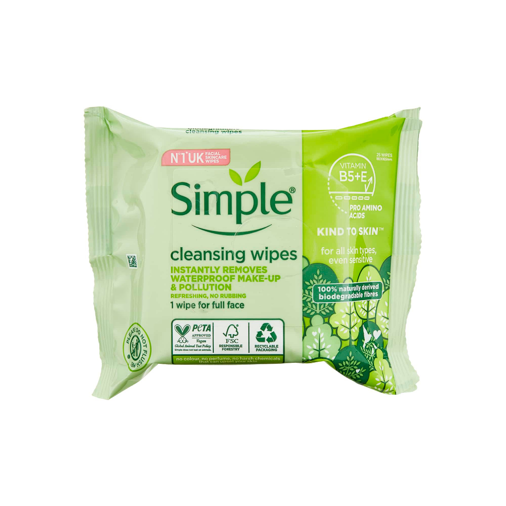 Simple Makeup Remover Wet Wipes แพ็ค 25 ชิ้น 2 แบบ | Shopee Thailand