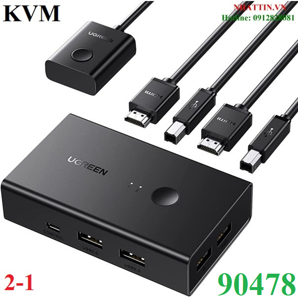 Ugreen 90478 High-End Black 2-In-1 Output HDMI Combiner | Shopee Thailand