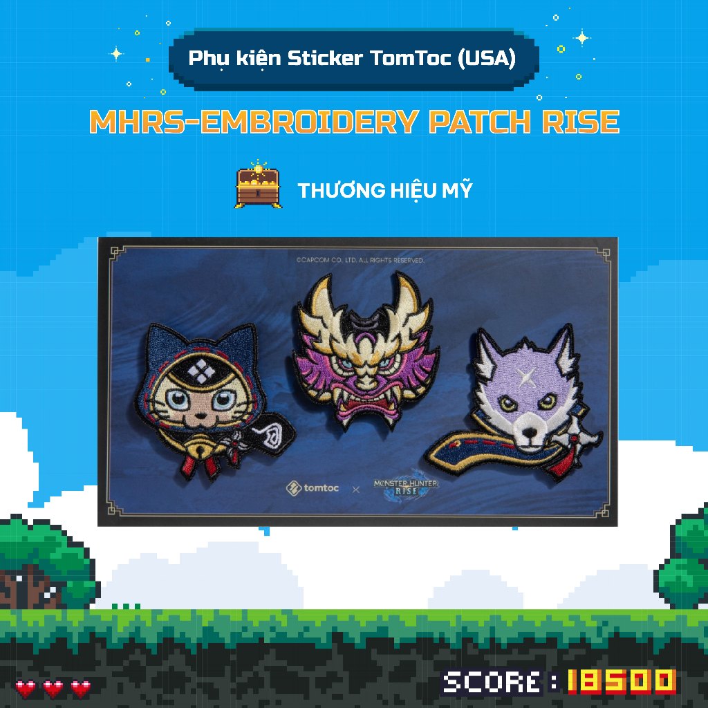 TOMTOC (USA) MHRS-EMBROIDERY PATCH RISE Sticker Accessory Set – S000 ...