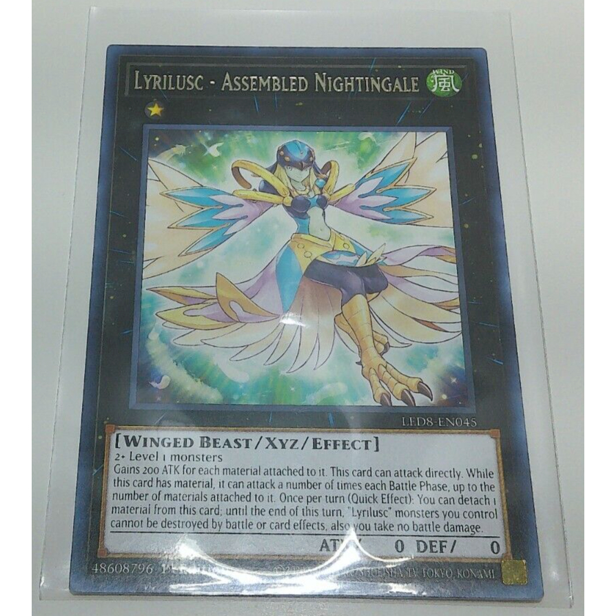 Yu-Gi-Oh! Karte „Lyrilusc - Montierte Nachtigall“ – LED8-EN045, Selten, 1. Auflage Aus Legendary Duelists: Synchro Storm