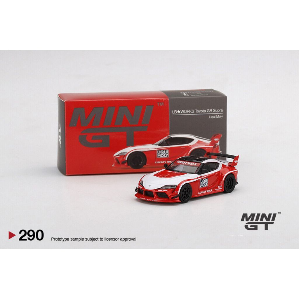 Mini GT LBWK Toyota GR Supra LIQUI MOLY 1/64 - Modello Pressofuso Rosso/Bianco MGT00290 - Foto 5