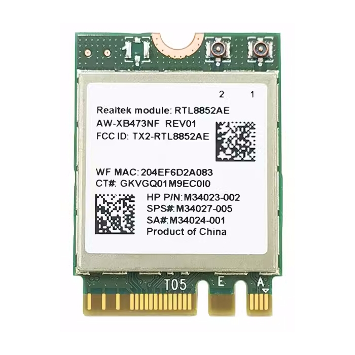 Realtek RTL8852AE, M.2 Wifi card, Wifi 6, 1800M, พร้อม bluetooth 5.2 ...