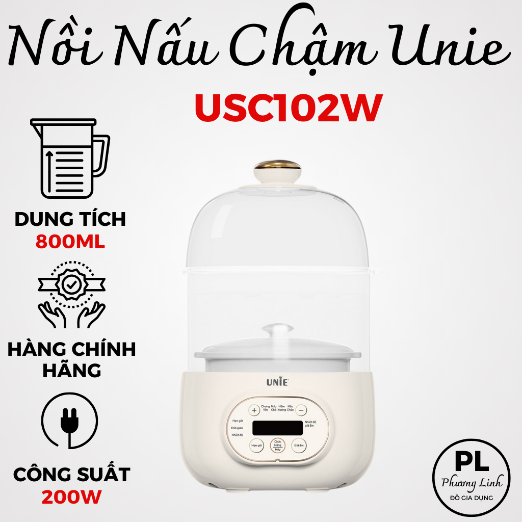 Unie USC102W Ceramic Bowl Slow Cooker ความจุ 800ML สินค ้ าของแท ้