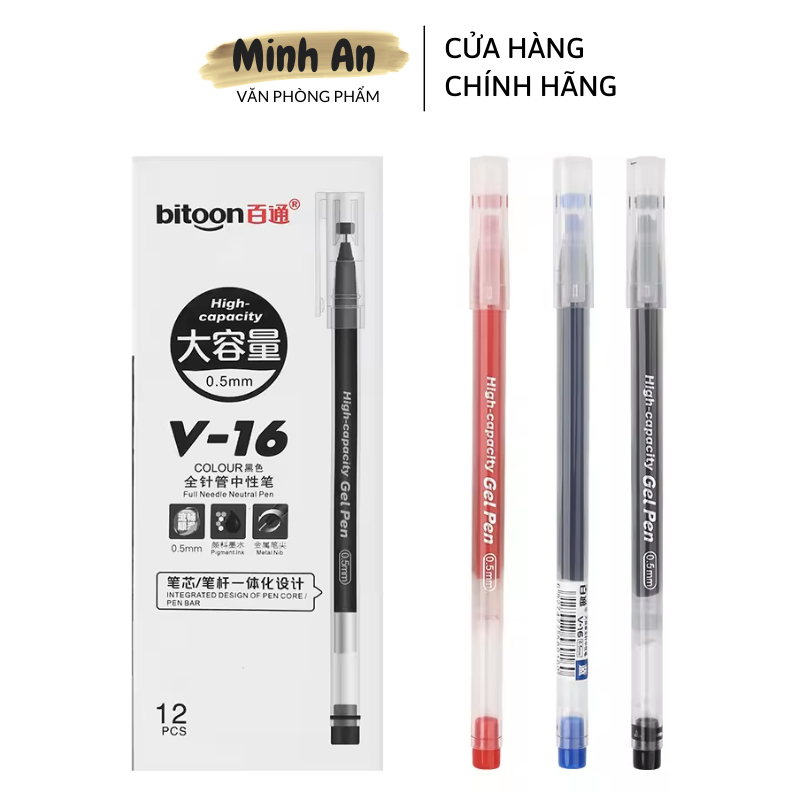 Bitoon v16 0.5 มม.หมึกเจลแห้งเร็วปากกาลูกลื่นสําหรับนักเรียนสํานักงานสี ...