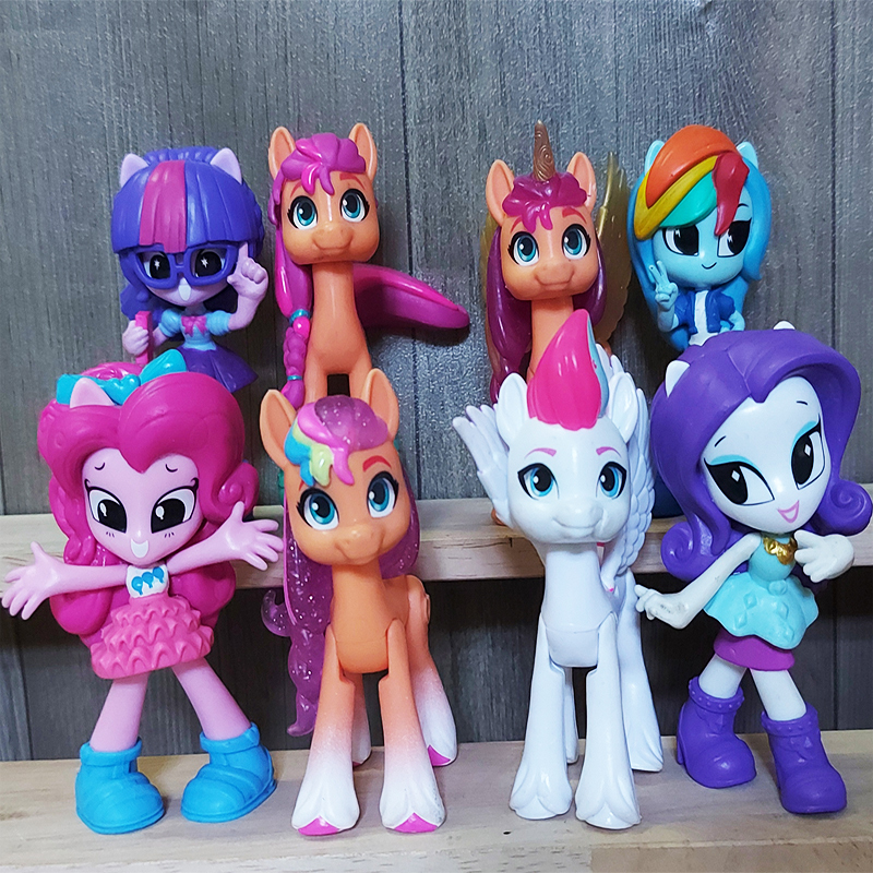 Combo ตุ๊กตา My Little Pony 4 ตัว + ม้าโพนี่สุ่ม 4 ตัว ผลิตภัณฑ์ Hasbro ...