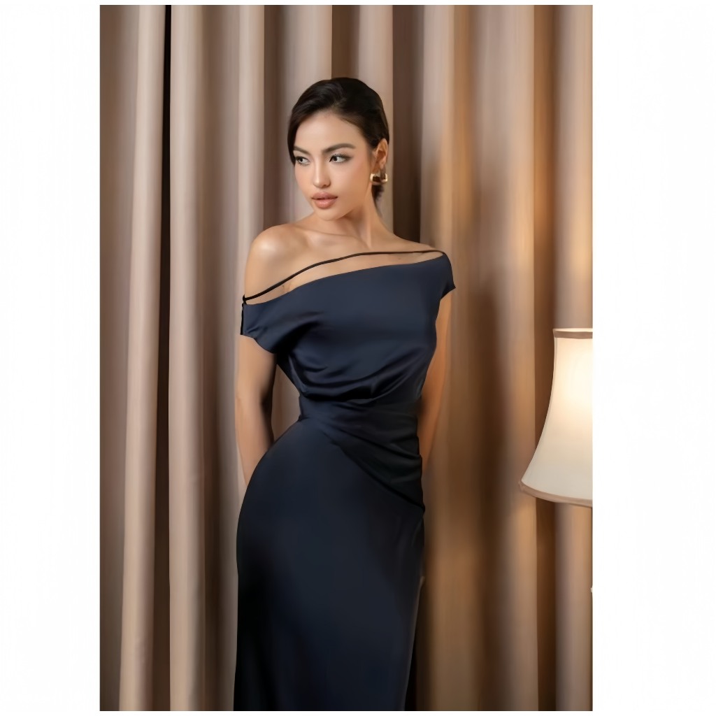 LUX DRESS | STYLISHED OFF-Shoulder HIGH QUALITY WOMENS SILK DRESS ทรง ...