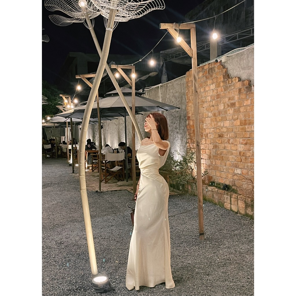 LUX DRESS | STYLISHED OFF-Shoulder HIGH QUALITY WOMENS SILK DRESS ทรง ...
