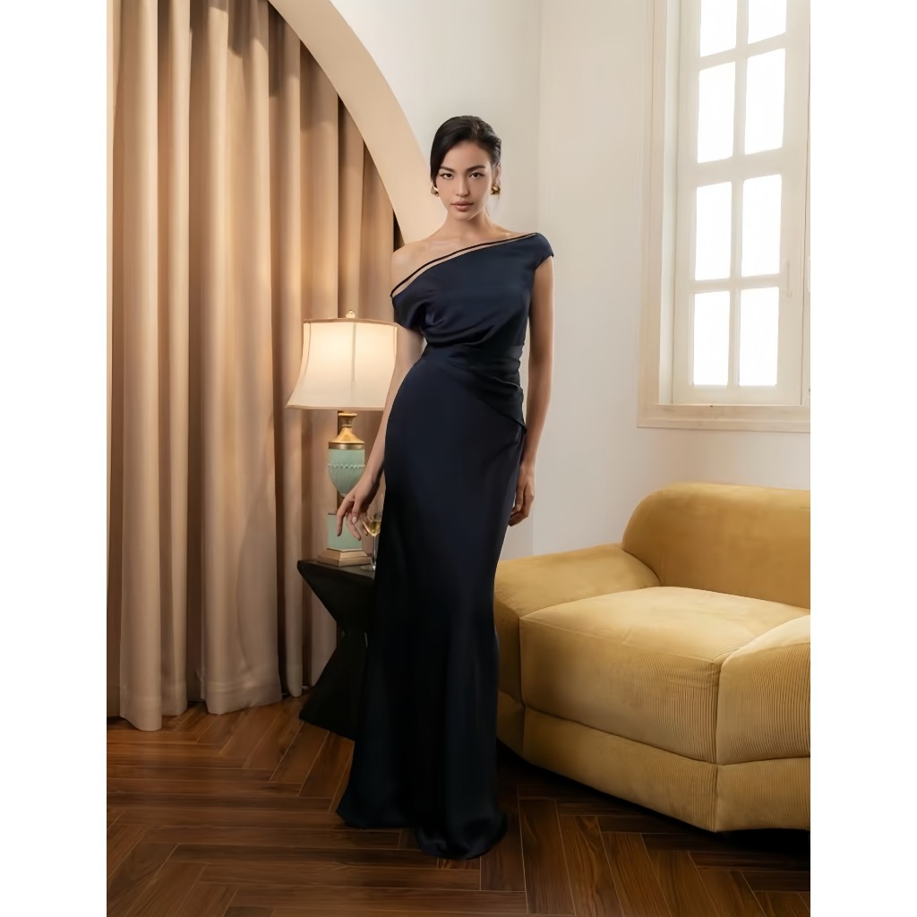 LUX DRESS | STYLISHED OFF-Shoulder HIGH QUALITY WOMENS SILK DRESS ทรง ...