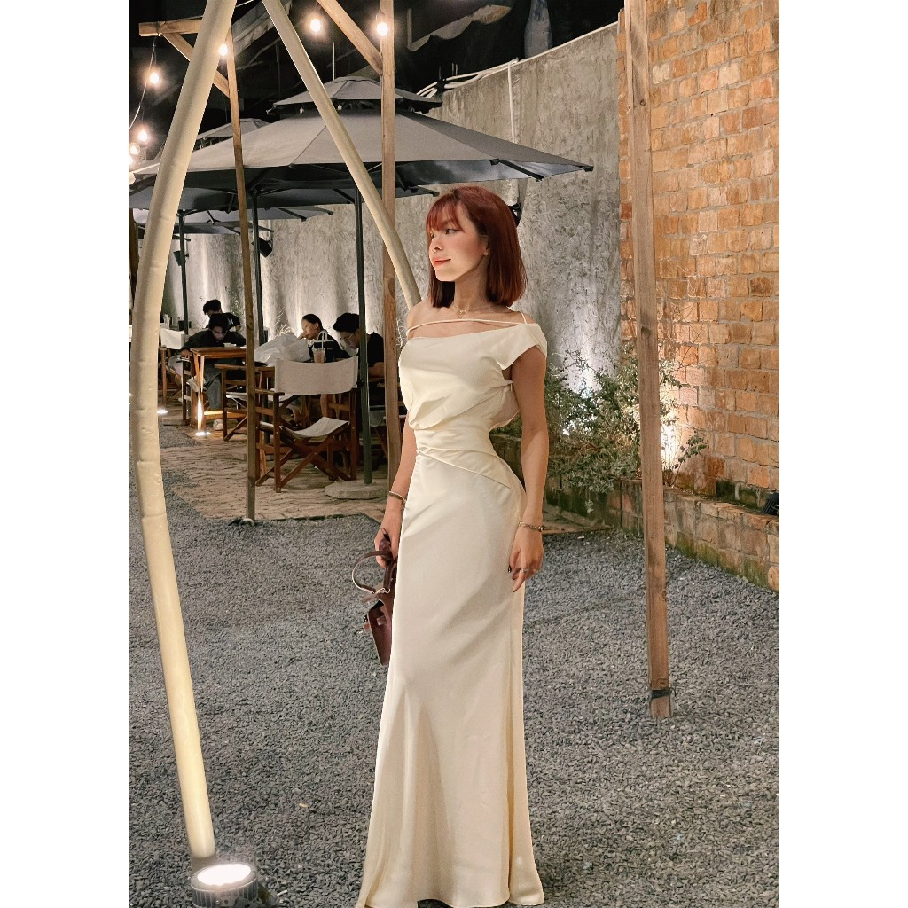 LUX DRESS | STYLISHED OFF-Shoulder HIGH QUALITY WOMENS SILK DRESS ทรง ...