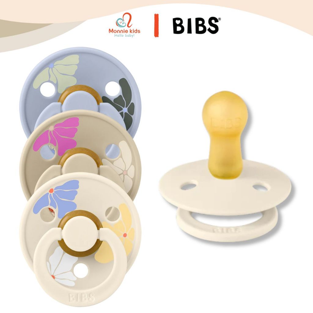 Bibs Studio Pacifier Color Morning Bloom Latex ยางธรรมชาติรอบ Pacifier