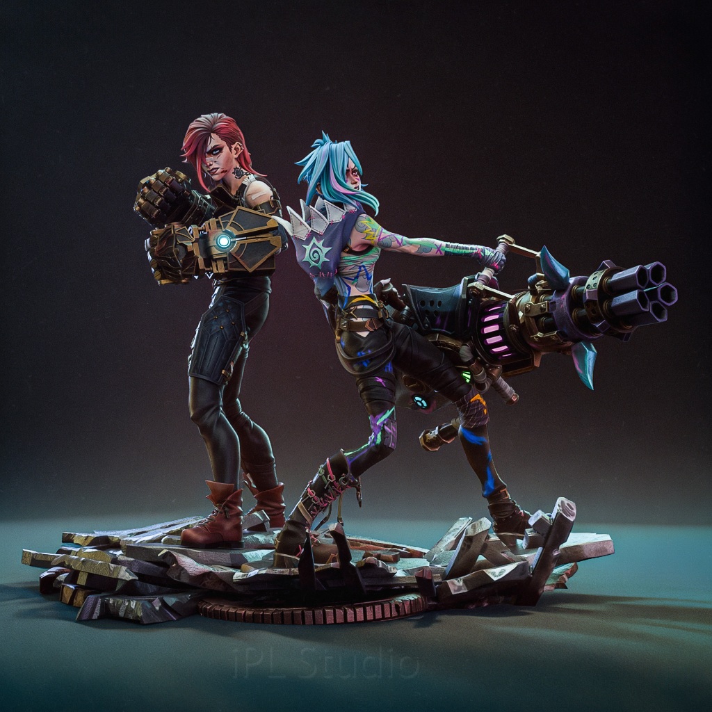 Vi x Jinx Arcane Model - League of Legends League of Legends | Shopee ...