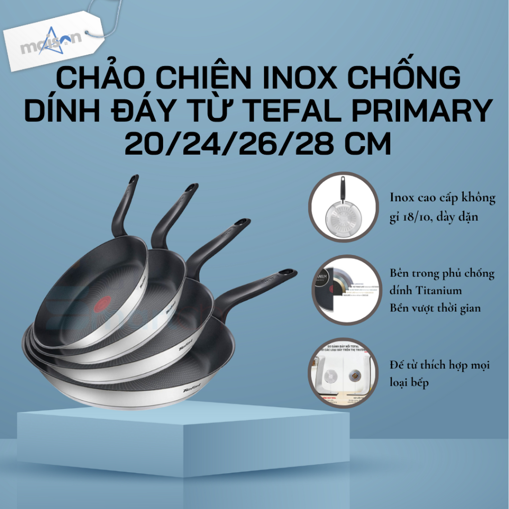 Tefal กระทะนอนสติ๊กหลัก 20ซม. E3090204 / 24ซม. จ3090404 / 26ซม. จ ...