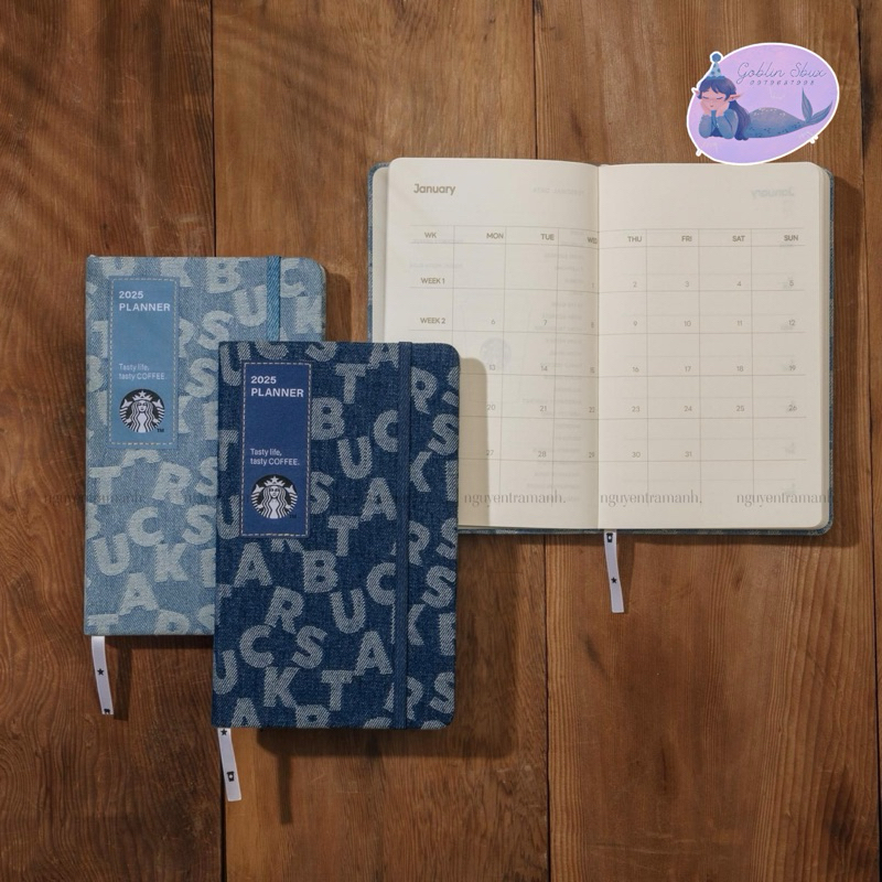[จํากัด] Starbucks TAIWAN PLANNER 2025 NOTEBOOK COMBO WITH DENIM TOTE