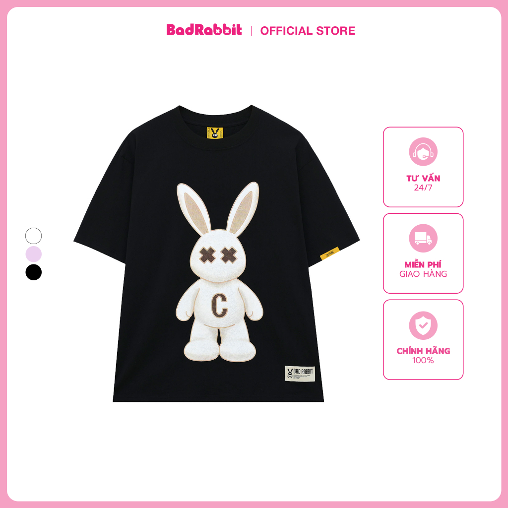 Unisex Bad RABBIT BLACK FLUFFY RABBIT TEE 100% Cotton - แบรนด์ท้องถิ่น ...