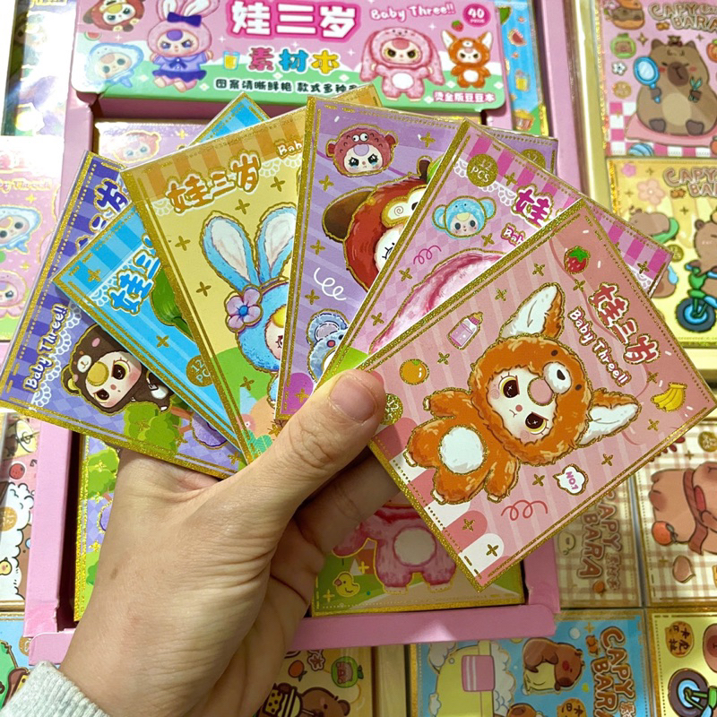 Combo 10 เล่ม BABY THREE Sticker หนังสือตกแต่งสุดน่ารัก หมายเลข pretty ...