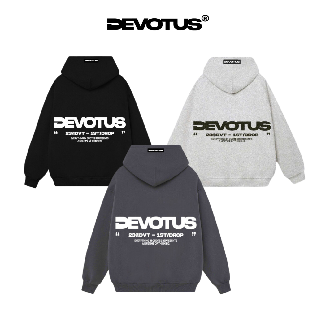 OVERSIZE แบรนด์ท้องถิ่น Unisex Devotus Cotton Fleece Hoodie - Hoodie V2 ...