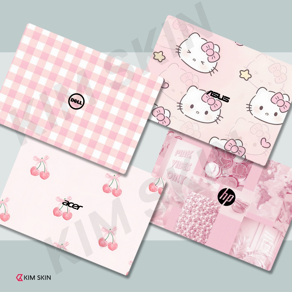 Laptop Skin 15 รูปแบบสีชมพูน่ารัก - สติ๊กเกอร์รูปลอกสําหรับ Dell, Hp ...