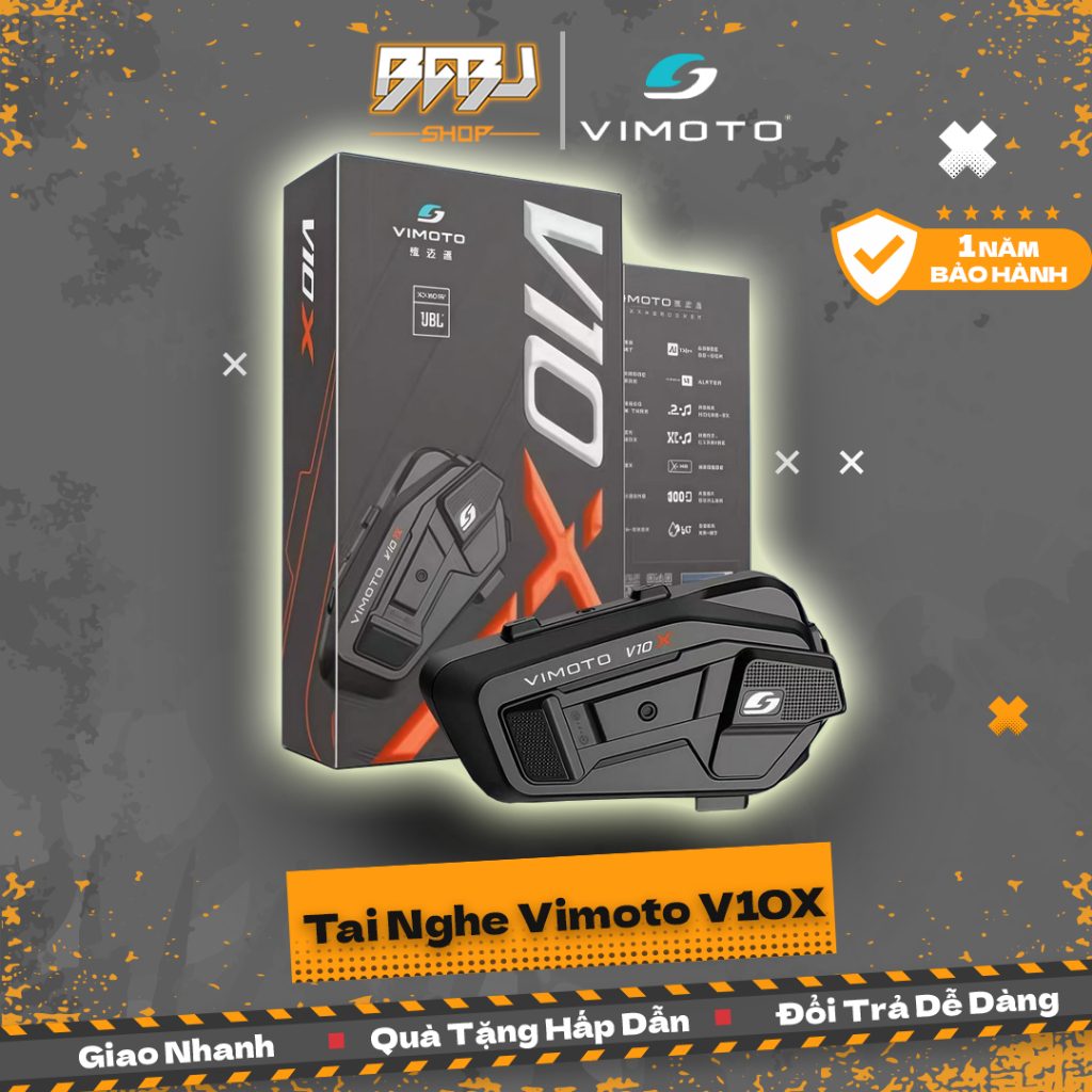 [2025] VIMOTO V10X Intercom Bluetooth Walkie Talkie ชุดหูฟังลําโพง JBL ...