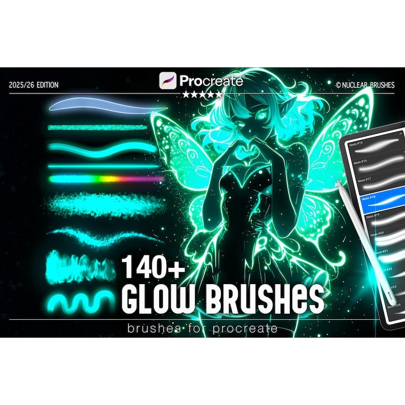 GLOW BRUSH SET & NEON 140+ PROCREATE – EFFECT เรืองแสงชั้นนํา | Shopee ...