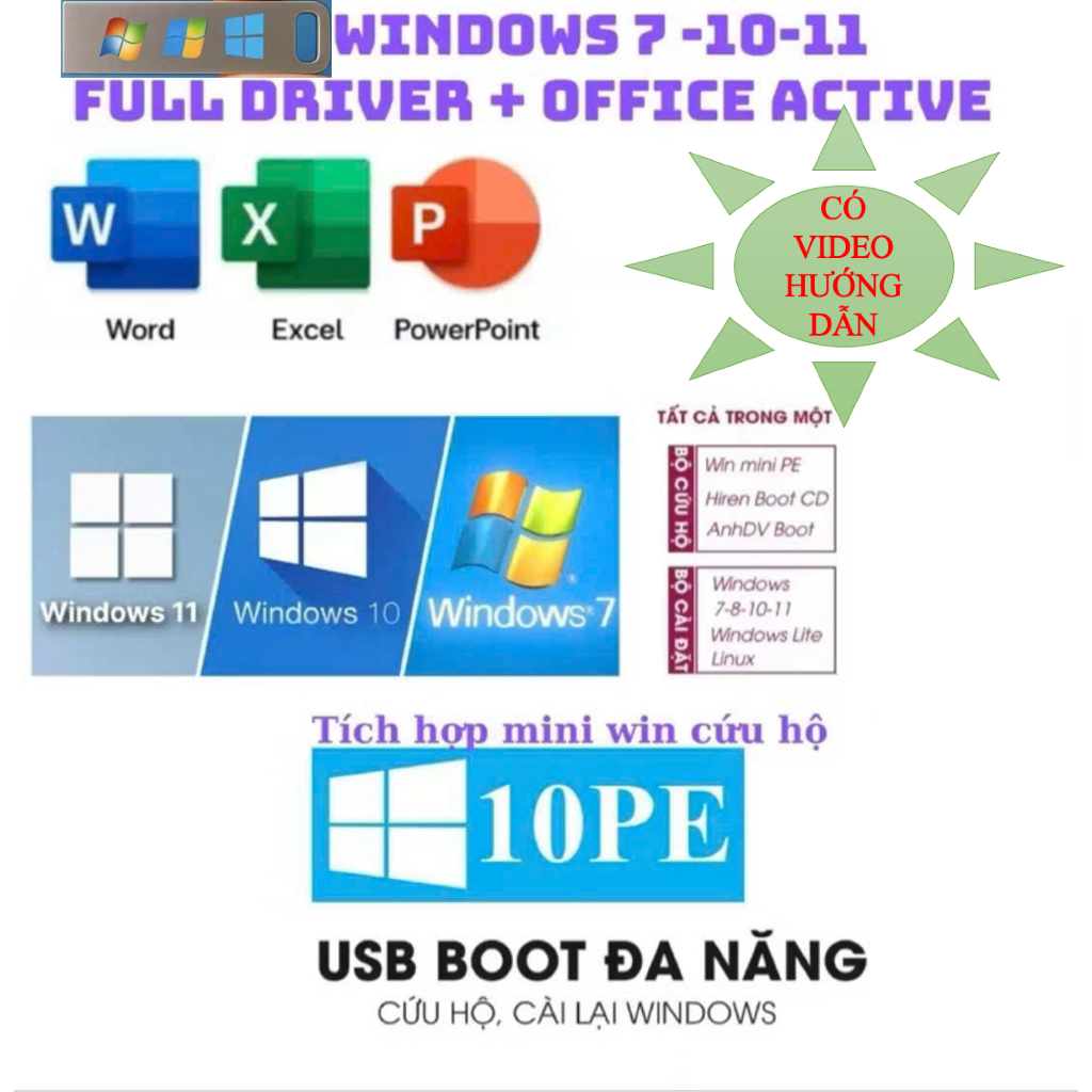 USB - Rescue การติดตั้งอัตโนมัติ Windows 710/11 (รองรับแล็ปท็อปและพีซี ...