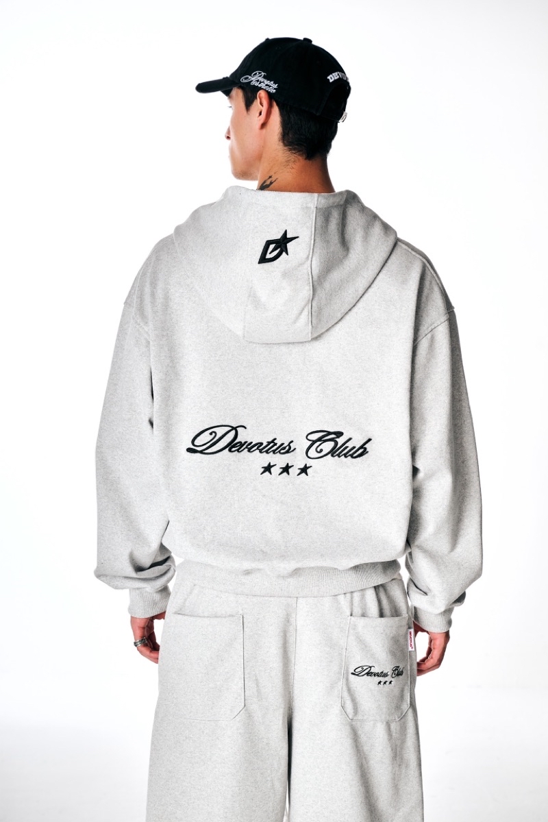 HOODIE ZIP BOXY style เสื้อแจ็คเก็ตผู้ใหญ่ Crab Leg Felt 450gsm YKK ซิป ...