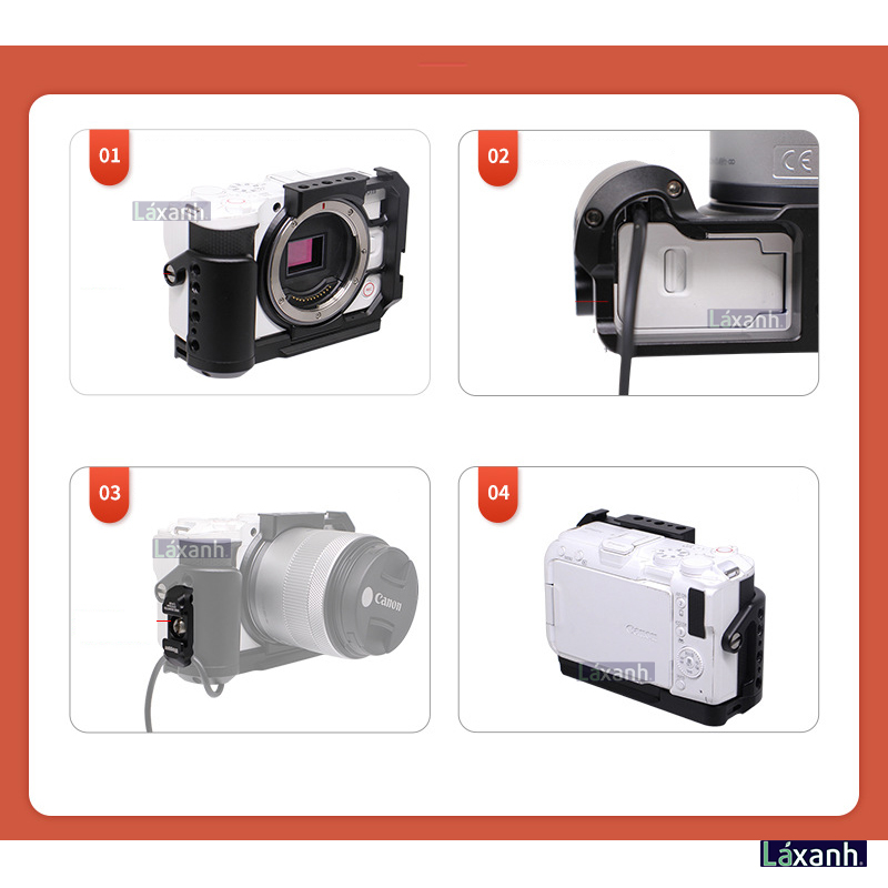 แคนนอน R50V | กรง Rig + กรอบป้องกันแผ่น L สําหรับ Canon eos r50v ...