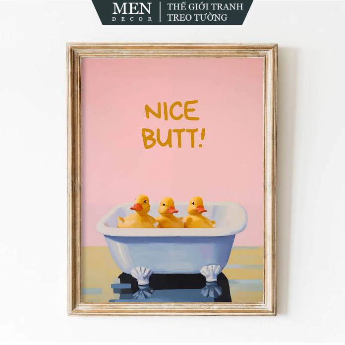 ภาพวาดติดผนัง พิมพ์ Nice Butt Art โปสเตอร์พิมพ์ห้องน้ํา พิมพ์ขออัพ มาพร้อมเล็บแขวนรูปภาพ