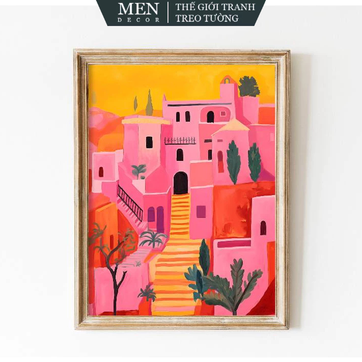 ภาพวาดติดผนัง Moroccan Wall Art พิมพ์ Marrakesh น่ารัก พิมพ์ ขอพิมพ์ มาพร้อมเล็บแขวนรูปภาพ