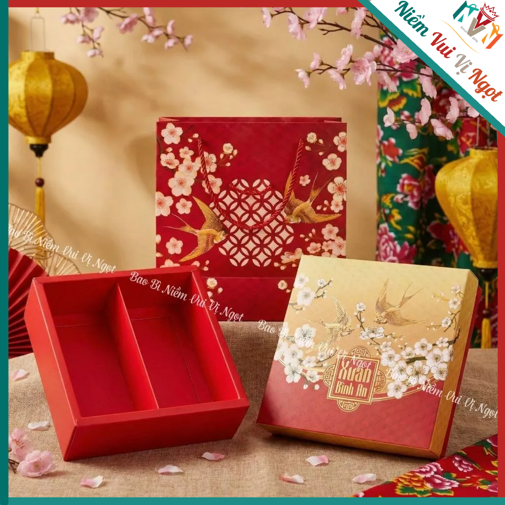 10 Tet Gift Boxes กล่องบรรจุ 2 กระปุกพลาสติก Tet Jam, Candy Box ~ XUAN ...